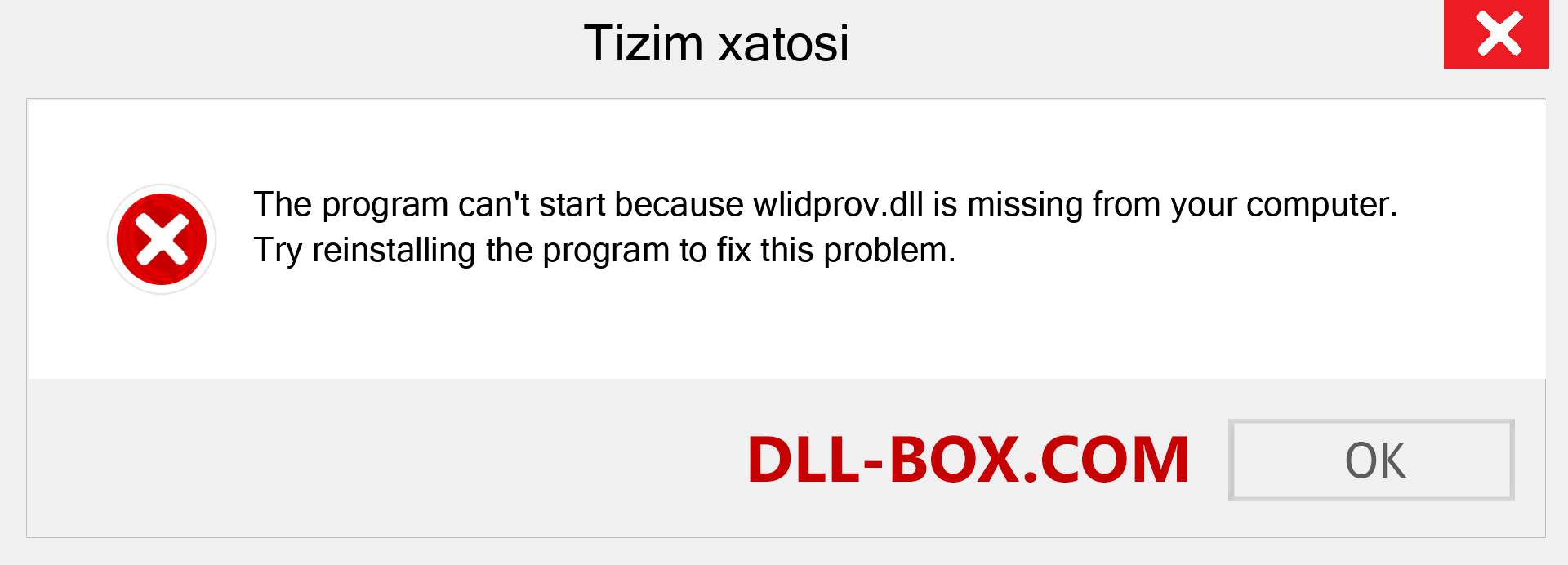 wlidprov.dll fayli yo'qolganmi?. Windows 7, 8, 10 uchun yuklab olish - Windowsda wlidprov dll etishmayotgan xatoni tuzating, rasmlar, rasmlar